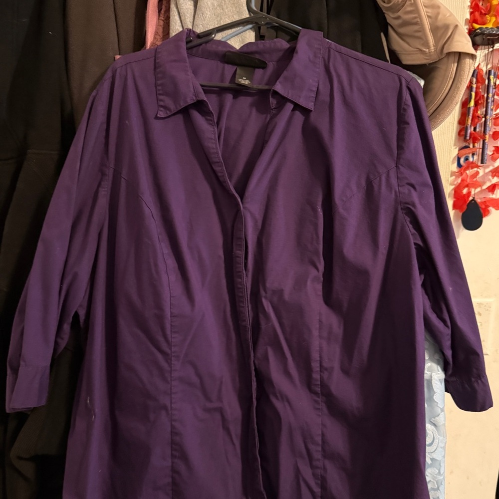 Purple Button-Up Shirt